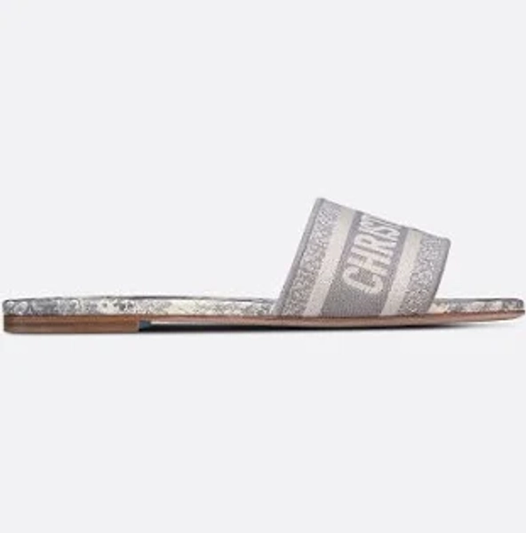 Femme DIOR Mule Dway Coton Brodé Et Motif Toile De Jouy