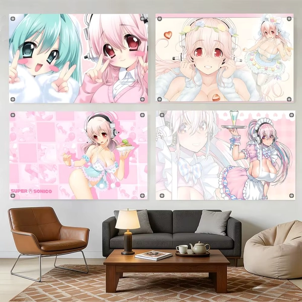 Character Super Sonico Flags Home Yard & Garden Decor Banner - Indoor Outdoor Wall Hanging Flag - AliExpress 15