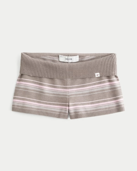 Low-Rise Foldover Sweater Shorts