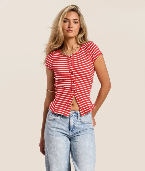 Large Red & White Stripe Most Wanted Top