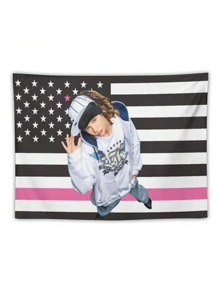 Tokyo Hotel Flag Black Background Design HD Tapestry, Fashionable Art Hanging For Dormitory And Home Decoration - Perfect Holiday Gift, Cute Room Decoration
