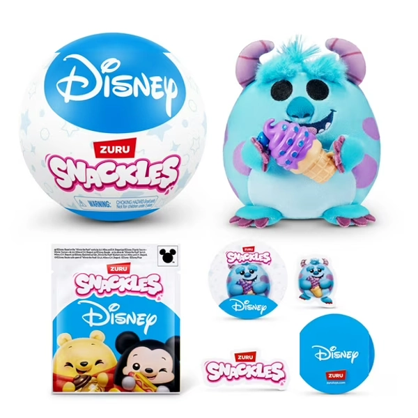 Snackles 5 inch Plush Disney Series Mystery Capsule (Assorted), Soft Stuffed Animal Toy by ZURU