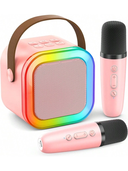 Mini Karaoke For Christmas/Birthday Gift,2-Microphone,For 2-14 Age Kids,(Pink,White,Blue,Purple)