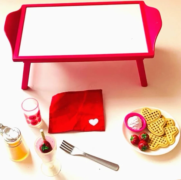 American Girl Breakfast In Bed Set Waffles Tray Smoothie Play Food Set