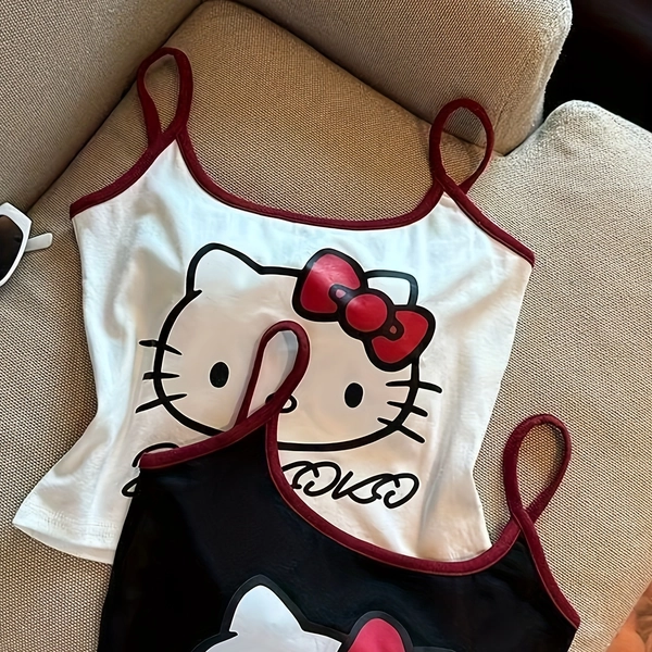 Plus Size - 1pc Black And White Sanrio Genuine Authorized Women'S Suspenders Suitable For Beautiful