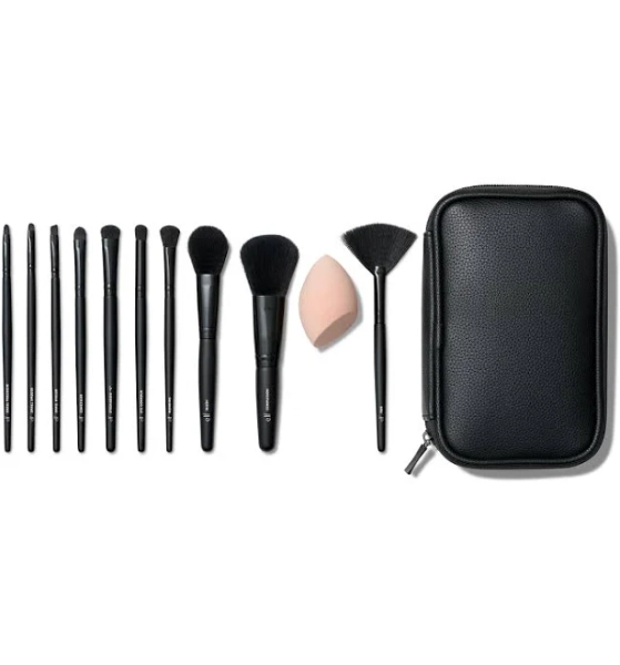e.l.f. Cosmetics Full Face & Eye Makeup Brush Set with Travel Case