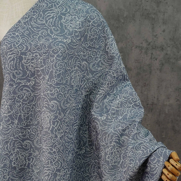 Jacquard Denim Fabric: 3D Reverse Design, Upholstery Sewing Material, 52"