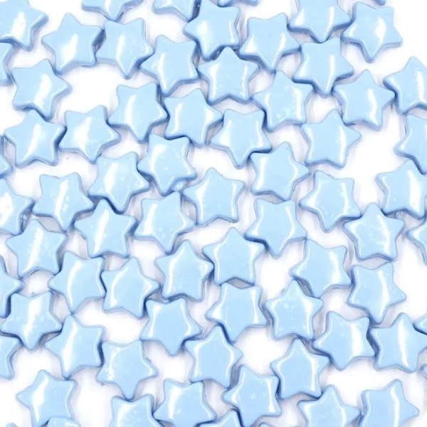 Light Blue Star Pony Beads 50 Pieces