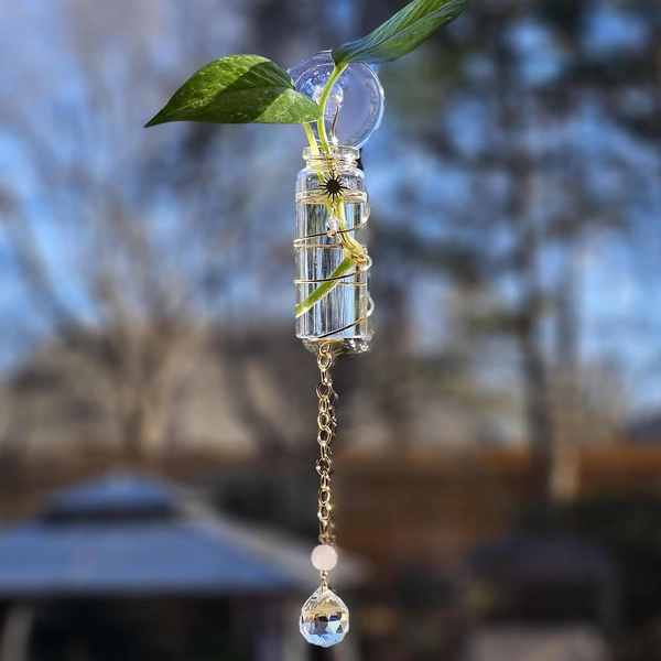 Window Plant Propagation Station Crystal Suncatcher with Suction Cup, Plant Lovers Gift, Dopamine Decor