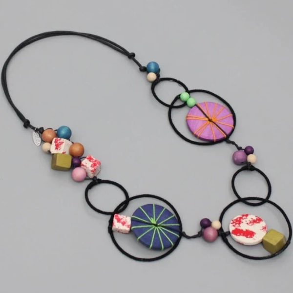 Women's Funky Wooden Statement Necklace