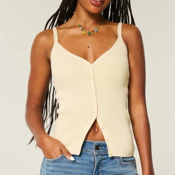 Hollister Women's Button-Through Sweater Tank