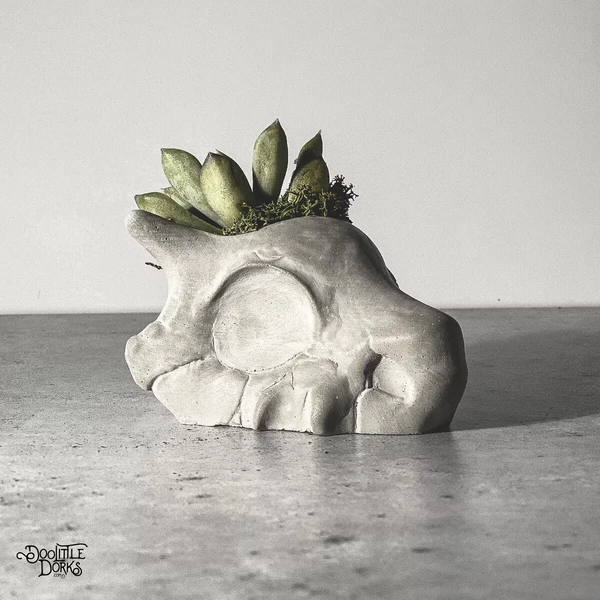 Cubone Skull Concrete Planter | Christmas Succulent Planter