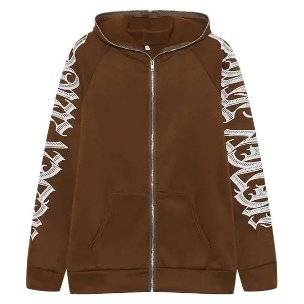 Graphic Hoodie Y2K - Y2K Zone Coffee / L