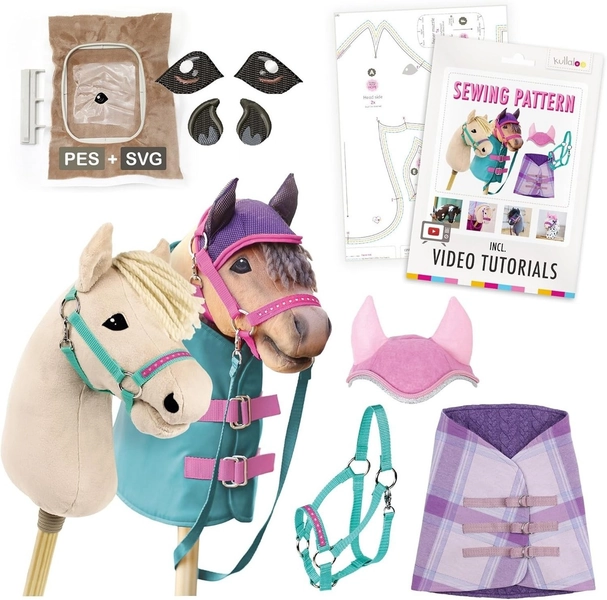 Hobby Horse Sewing Pattern - Stick Horse with Ear Bonnet, Blanket &amp; Halter