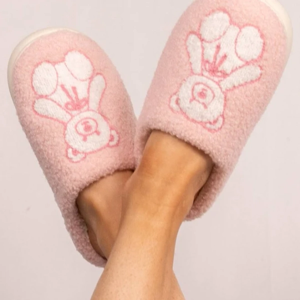 Simply Southern Women's Fuzzy Bear Slippers