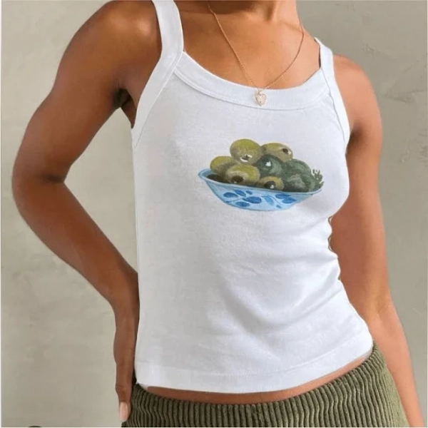 Lisa Says Gah Olive Bowl Harley Tank Top