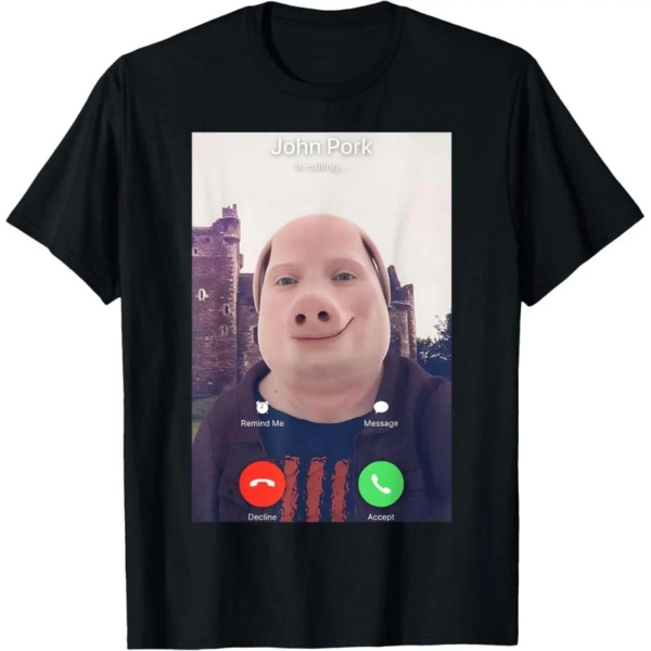 100% Cotton John Pork Is Calling T Shirt Golf Gift T-Shirt For Men and Women - Walmart.com