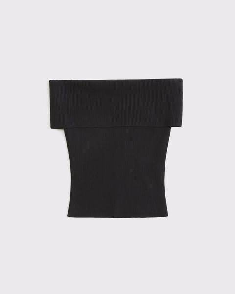 ABERCROMBIE-Foldover Off-The-Shoulder Sweater Top