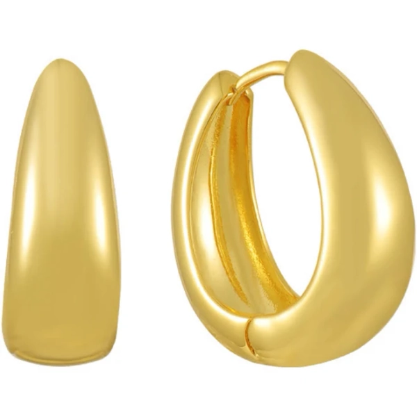 18K Gold Waterproof Big Earrings