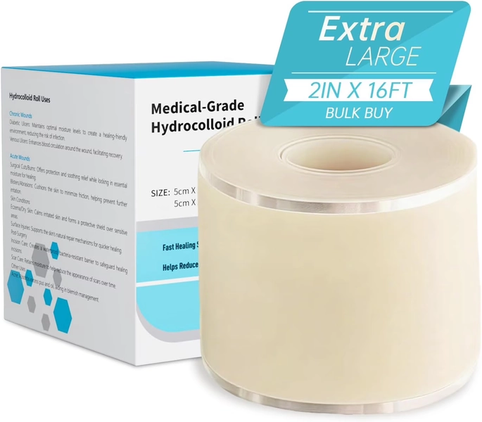 Medical Grade Hydrocolloid Bandages Roll, Hydrocolloid Pimple Patch Roll for Acne, Wound Care, Burns, Blisters, Bed Sore, First Aid Kit Essential, 0.3mm Thickness bandaids, 2in*16ft, Semi-Transparent - Walmart.com