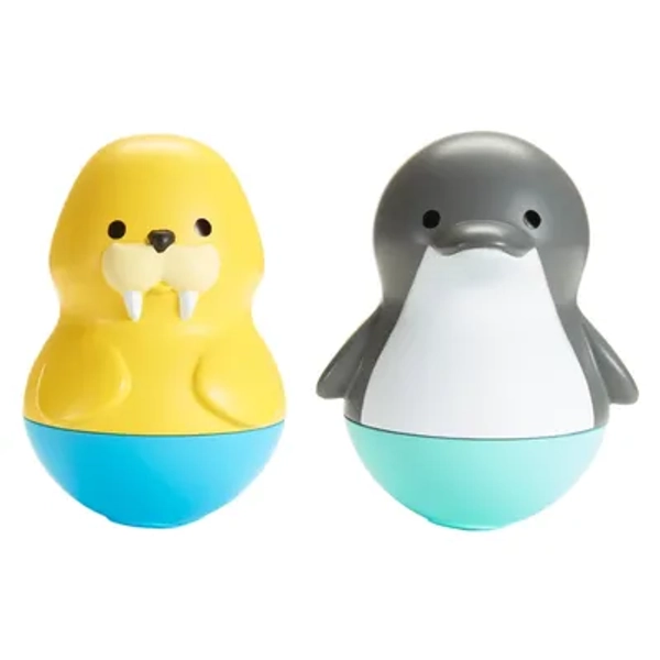 Munchkin Bath Bobbers Mold Free Baby and Toddler Bath Toy - 6+Months - Dolphin/Walrus: Fine Motor Skills, BPA-Free, Rubber Material