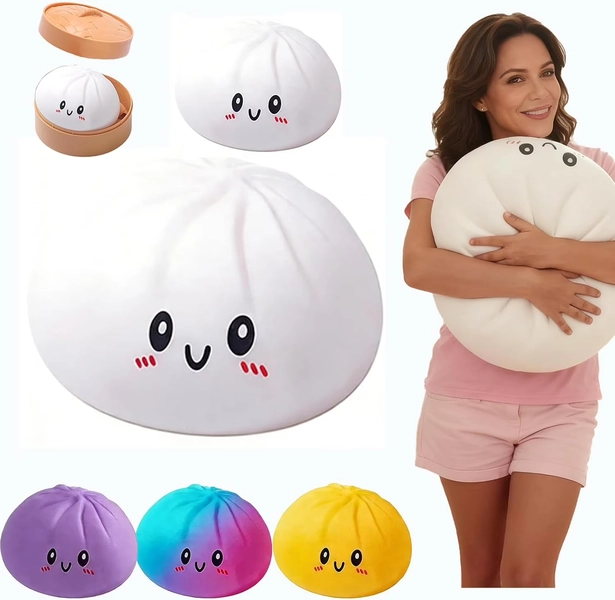 Giant Dumpling Squishy, 4/6/10 Inch Jumbo Dumpling Stress Ball, Soft Squeeze Decompression Dough, Anxiety Relief Fidget, Adult Fidget Tool