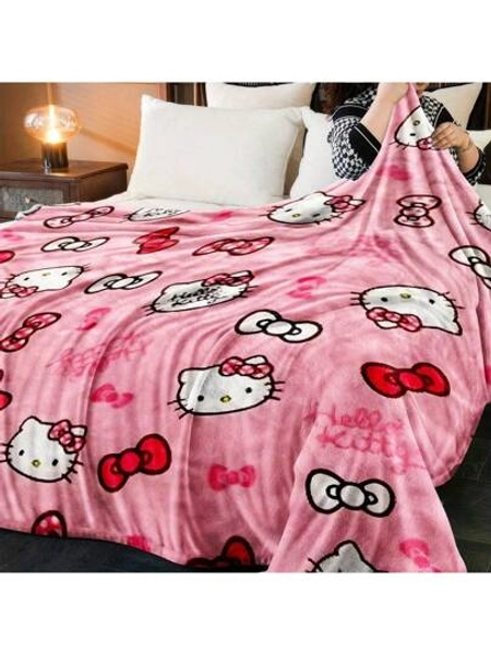 Sanrio 1pc Sanrio Hello Kitty Printed Throw Blanket, Lightweight All Season Blanket Suitable For Gifting To Friends And Family, Party Decor, Sofa, Bedroom And Living Room Home Decor, Leisure And Travel/Camping