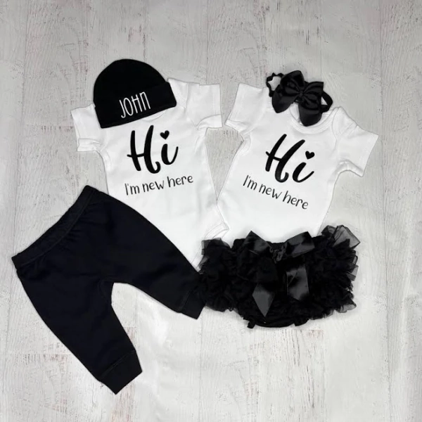 Matching Twins Boy Girl Newborn Outfits
