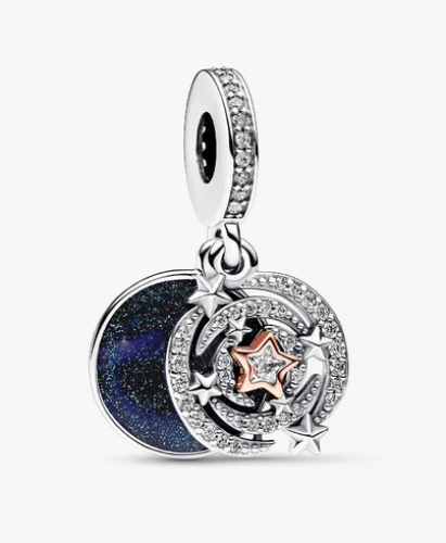 Two-tone Shooting Star Double Dangle Charm - Pandora
