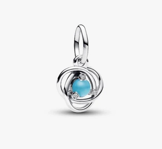 December Crystal Birthstone Eternity Circle Dangle Charm - Pandora