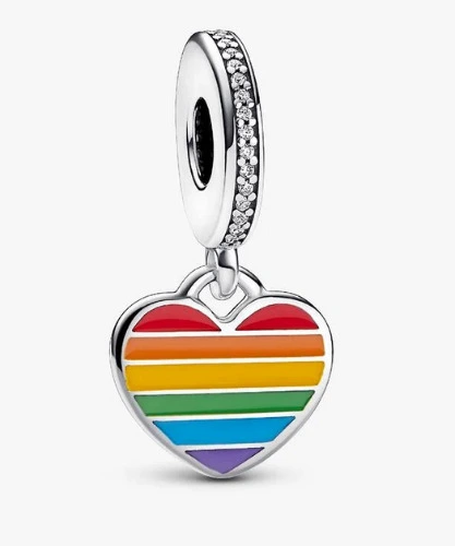 Pride Rainbow Heart Dangle Charm - Pandora