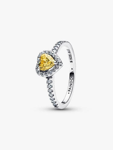 Sparkling Elevated Heart Ring - Pandora
