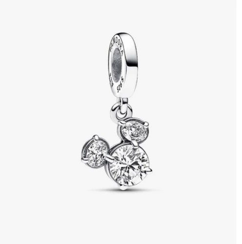 Disney Mickey Mouse Sparkling Head Silhouette Dangle Charm - Pandora