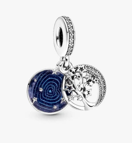 Double Dangle Tree & Galaxy Moon Charm - Pandora