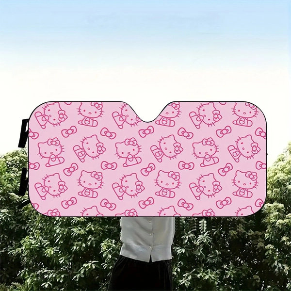 Sanrio 1pc Sanrio Hello Kitty Designed Car Sun Visor Easy to Install, Foldable, Sun Protection in the Car, Car Sunshade, Suitable for All Models, Gift for Car Lovers, 0110CHY