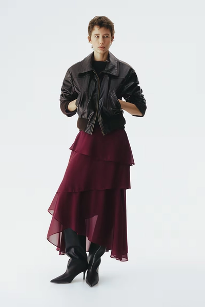 Tiered Chiffon Skirt