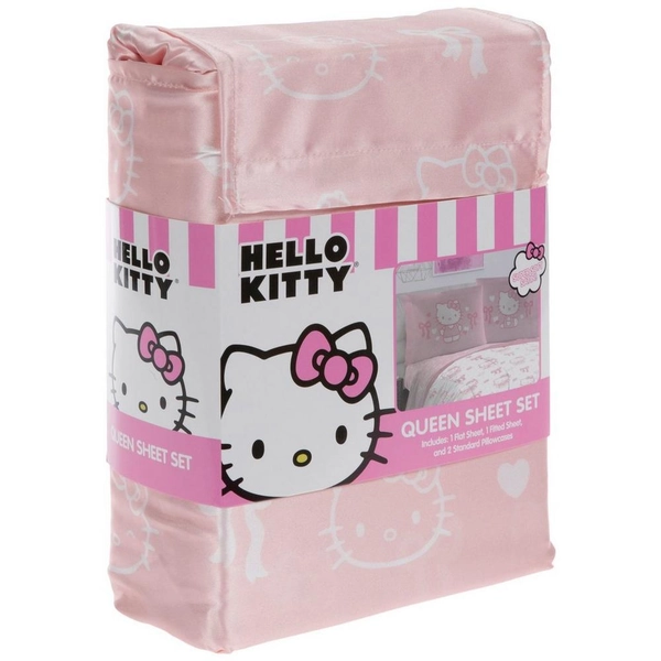 Hello Kitty Satin Sheet &amp; Pillowcase Set