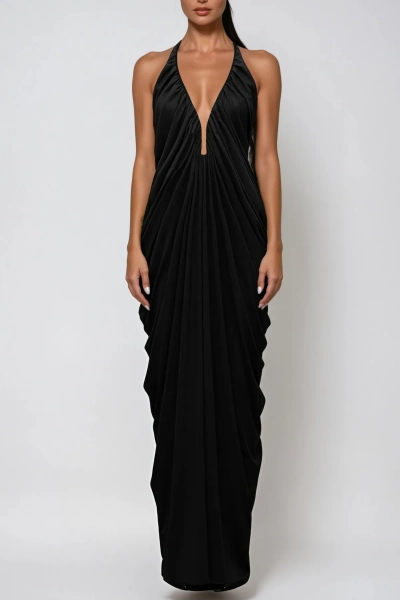 Dorothea Plunge Ruch Maxi Dress