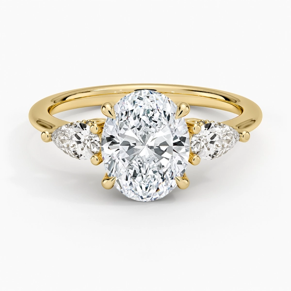 Adorned Opera Three Stone Diamond Ring (1/2 ct. tw.) in 18K Yellow Gold