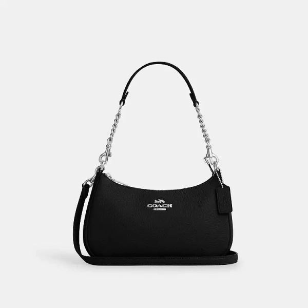 Silver/Black Teri Shoulder Bag