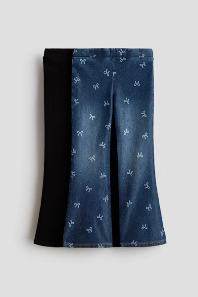 2-Pack Jeggings - Dark denim blue/bows