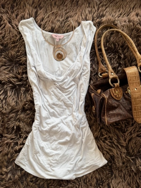 Vintage white phase eight cowl neck top size 14
