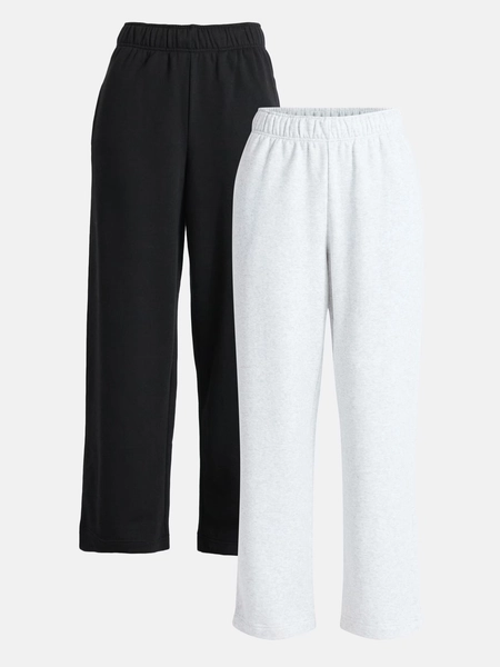 No Boundaries Soft Fleece Wide Leg Pants, 30” Inseam, 1 or 2-Pack, Women’s XXS-4X