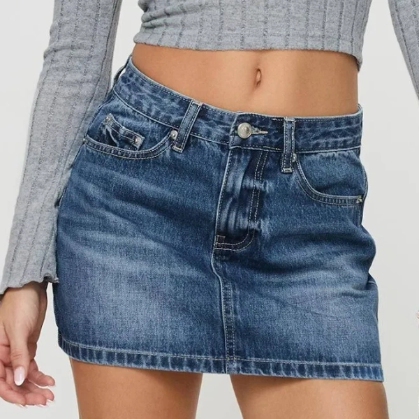 Princess Polly Arrte Mid Rise Denim Mini Skirt