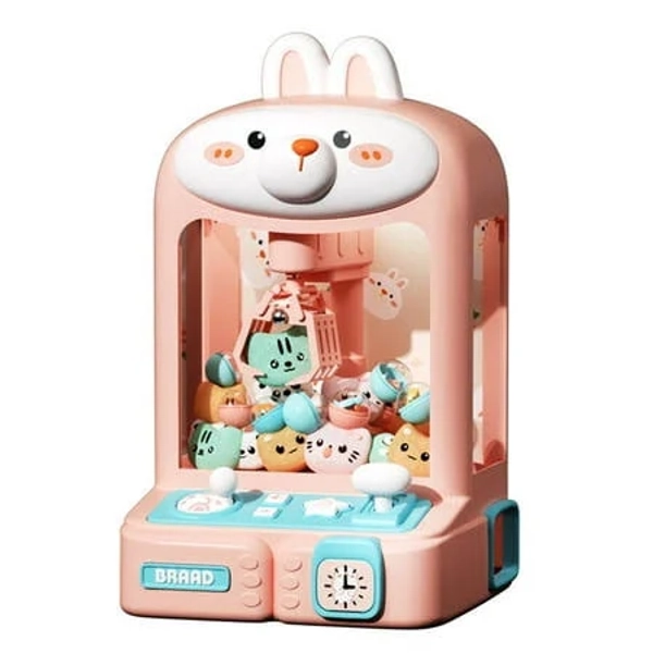 Mini Home Claw Machine with Lights and Sounds, 180 Rotatable Crane Game for 3+ Years, Interactive Arcade Toy, Size: 7.7 x 7.7 x 13.38, Pink