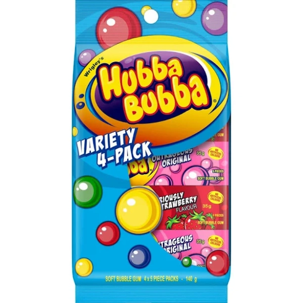 Wrigley's Hubba Bubba Variety Soft Bubble Gum 140g