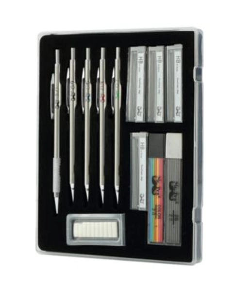 Metal Mechanical Pencil Set with Lead and Eraser Refills, 5