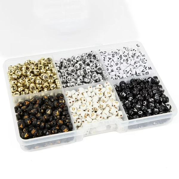 Cousin DIY Metallic Alphabet Bead Mega Mix, Silver/Gold, 1200 Piece, Unisex, Model 69991771