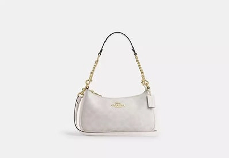 Coach Outlet Teri Shoulder Bag In Signature Canvas - White