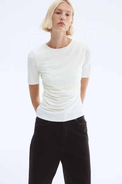 Draped top - White